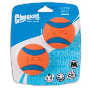 Chuckit 17001 Ultra Ball - 2 Palle Giocattolo Compatibili con Lanciatore, M